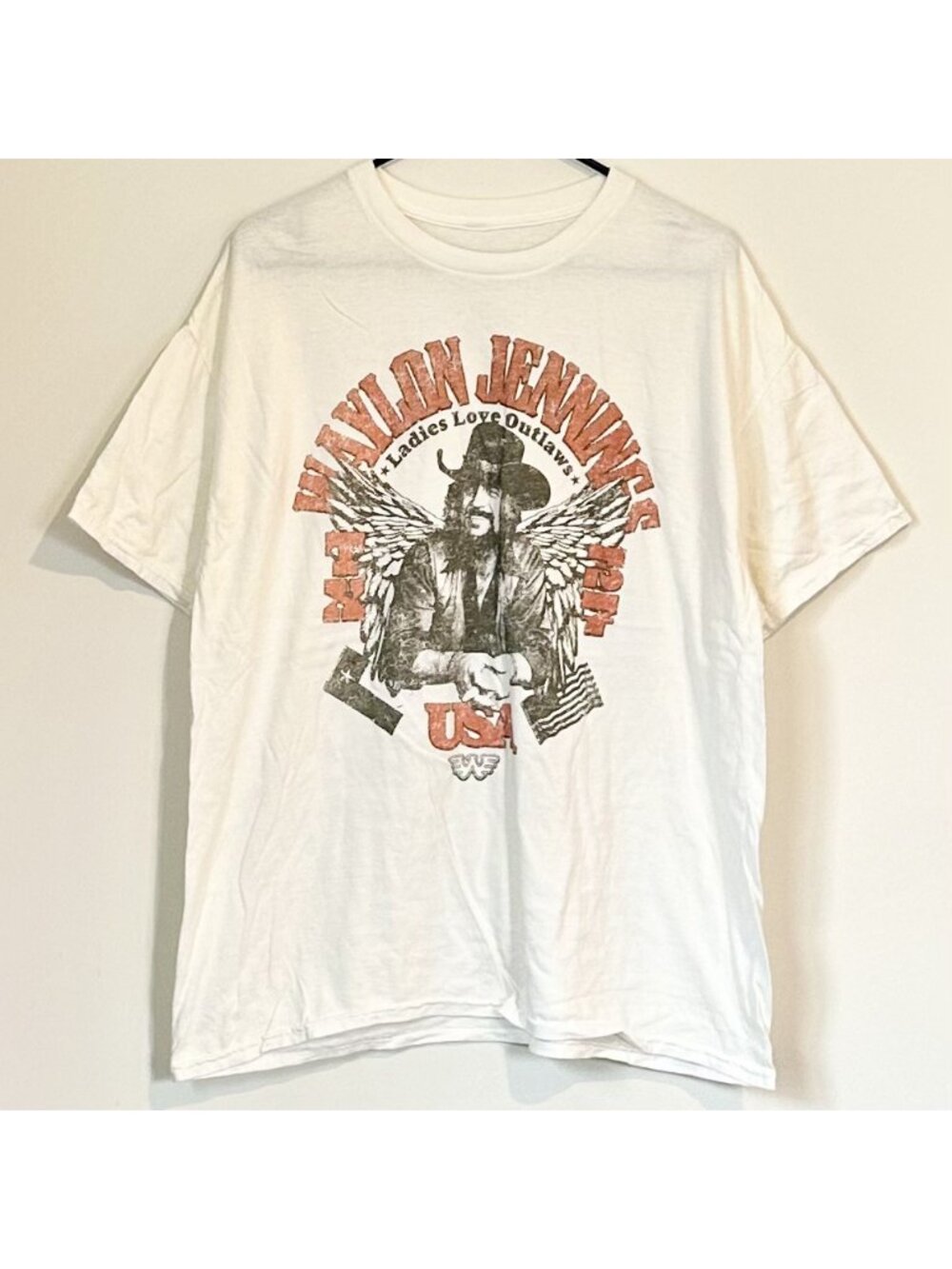 NEW Waylon Jennings Ladies Love Outlaws USA Tour Shirt - Size: Extra Large